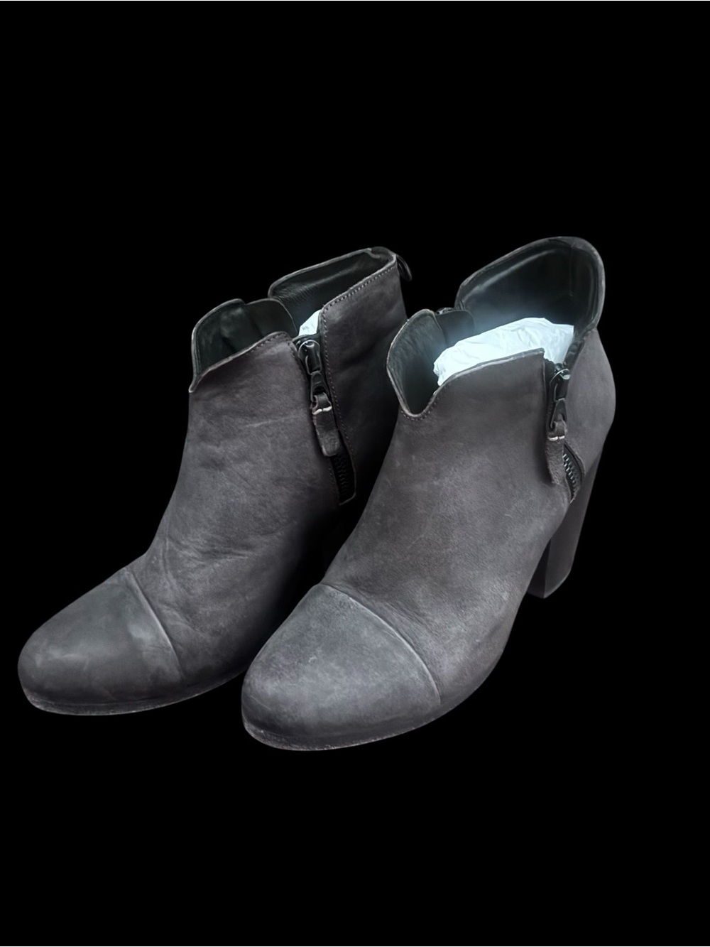 rag & bone Margot Boots with Side Zip, Stone, Size 39, Designer Boots, Ankle